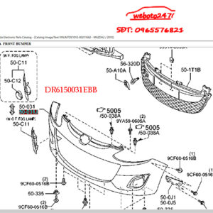 Cản trước xe Mazda 2 S sản xuất năm 2009-2012 mã phụ tùng: DR6150031EBB