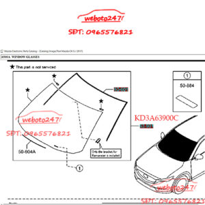 Kính chắn gió trước xe Mazda CX5 NEW 2.5 2018-2019 mã phụ tùng: KD3A63900C